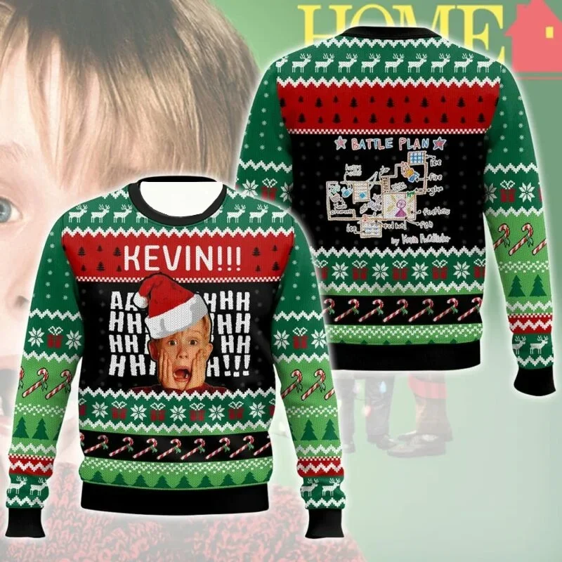 كيفن هوم وحده عيد الميلاد القبيح طويلة الأكمام متعة عطلة حزب هوديس دافئة ومريحة حجم كبير في سن المراهقة هدايا عيد الميلاد 2026 #1