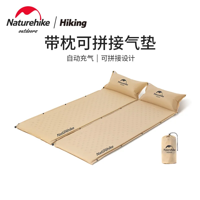 

Naturehike New Camping Mat Ultralight Spliced Sleeping Pad With Pillow Outdoor Automatic Inflatable Mattress Tent Mat