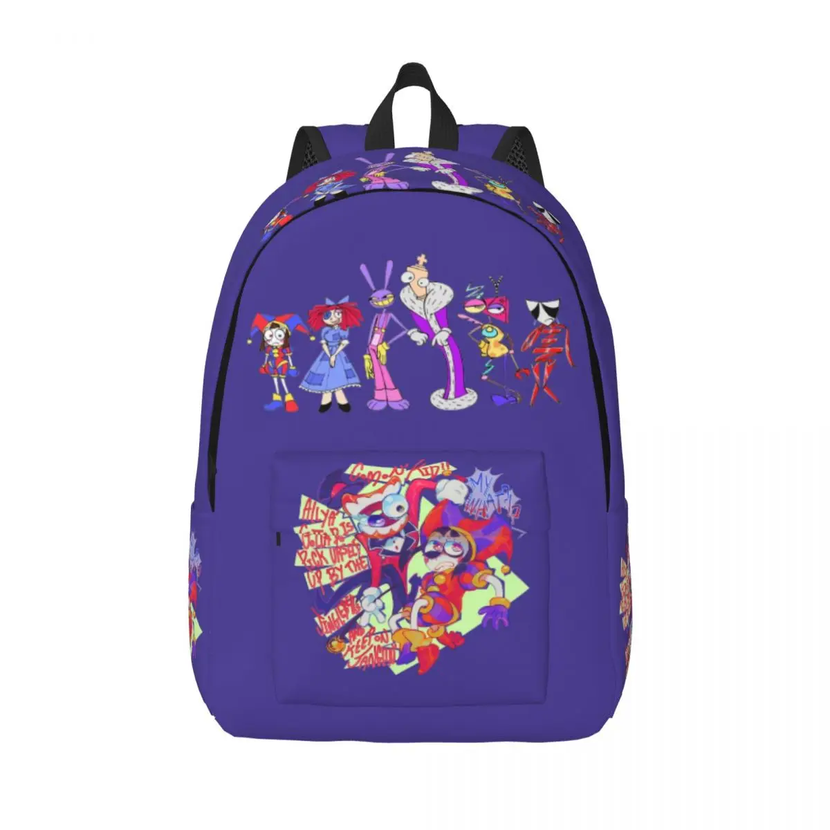 The Amazing Digital Circus Art TV Series Mochila para estudantes ao ar livre, mochila de viagem para homens e mulheres, sacos de lona portátil, moda