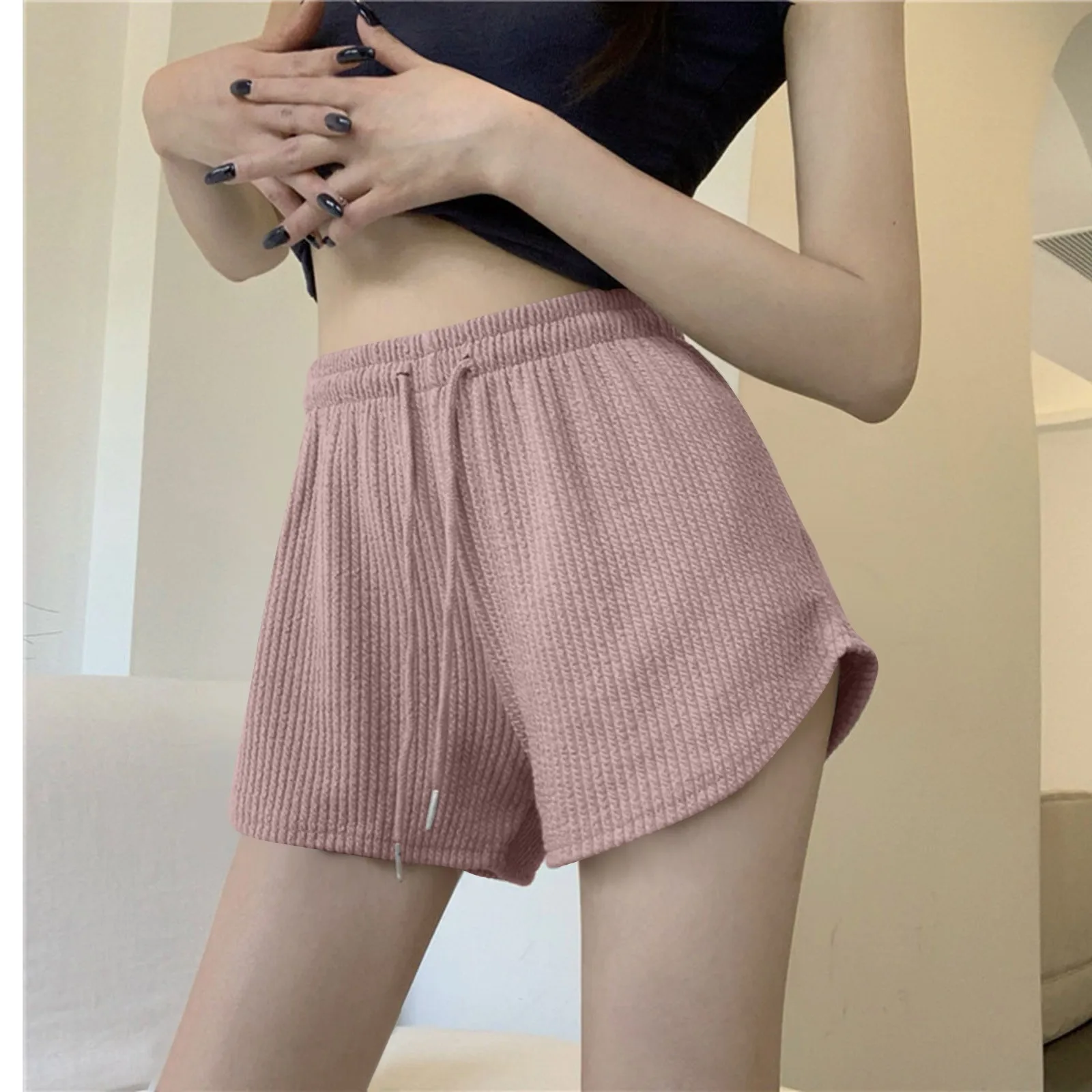 Solid Casual Shorts Summer High Waist Women Workout Shorts Fashion Gym Sports Shorts Ladies Shorts Sport Basic Pants Femme