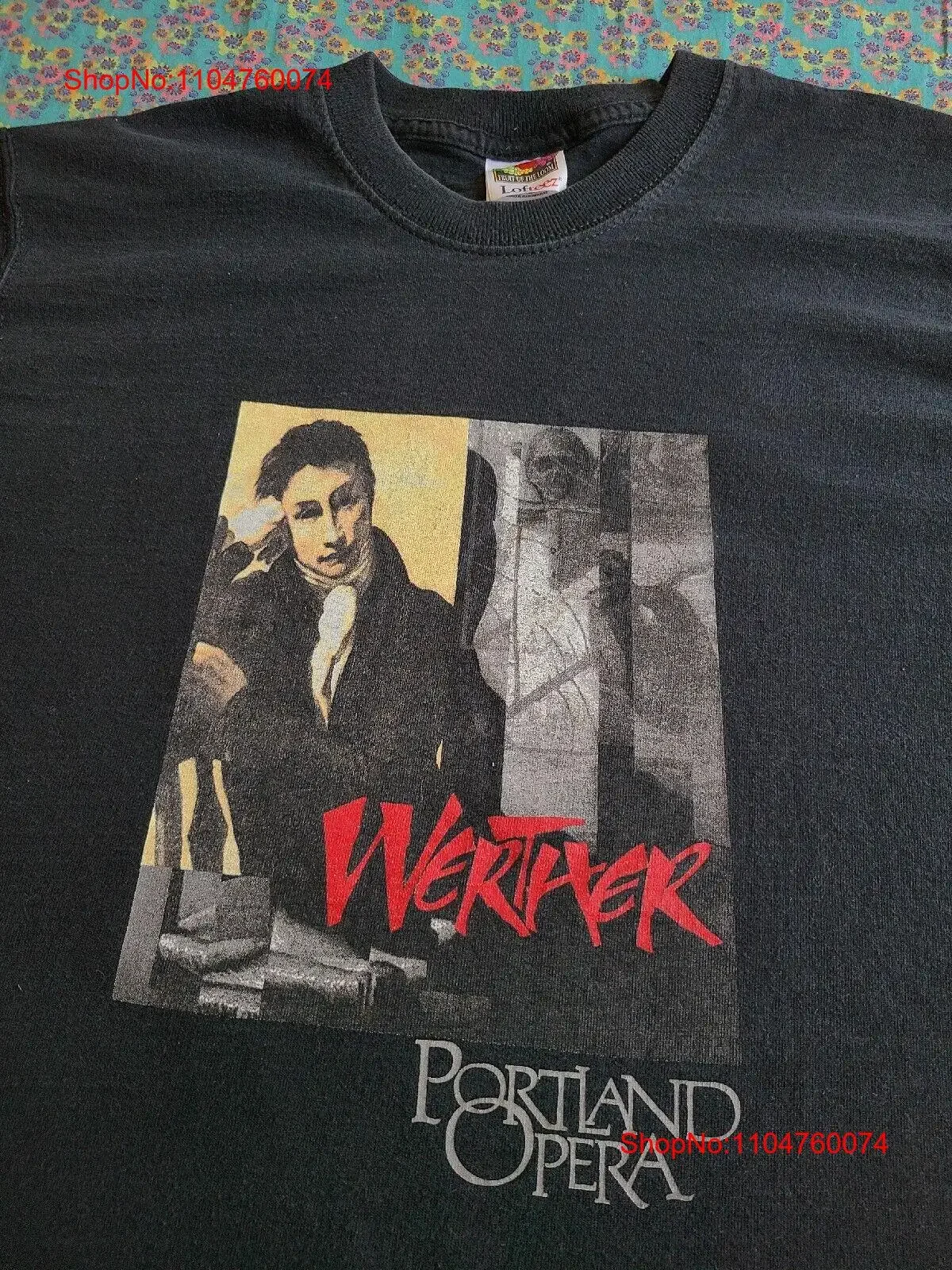 Camiseta Vintage de ópera, tamaño Werther, talla mediana, Portland, arte, teatro, Broadway, vintage, lavado, ropa de calle cómoda para hombre