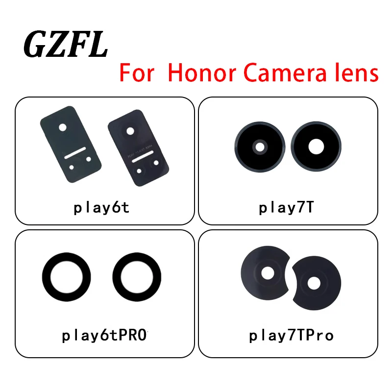 Rear camera glass lens for Huawei Honor play6t 7t 6tpro, with adhesive glue replacement part