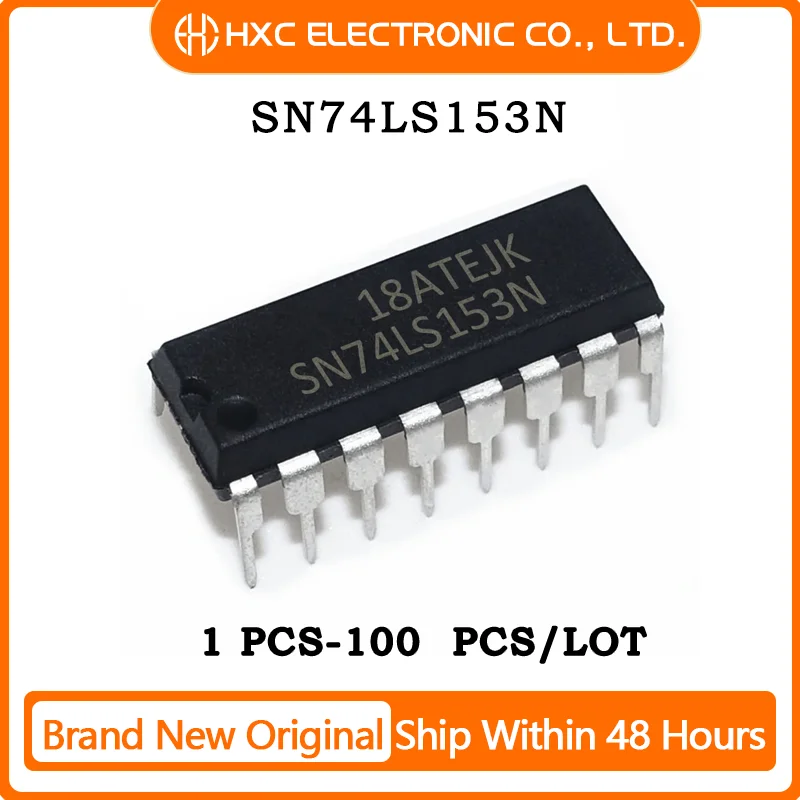 10PCS/100PCS SN74LS153N 74LS153 IC MULTIPLEXER 2 X 4:1 16DIP 100% New Original Chips