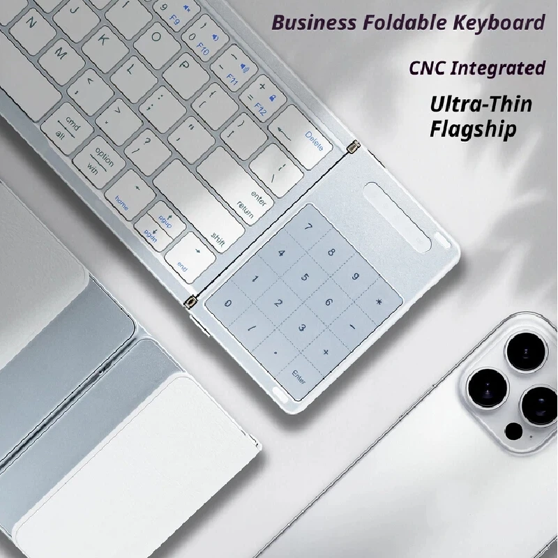 Foldable Bluetooth Keyboard Mouse Combo Ultra Light  Portable For Tablet Tablet Smartphone Laptop Business Travel Office Work