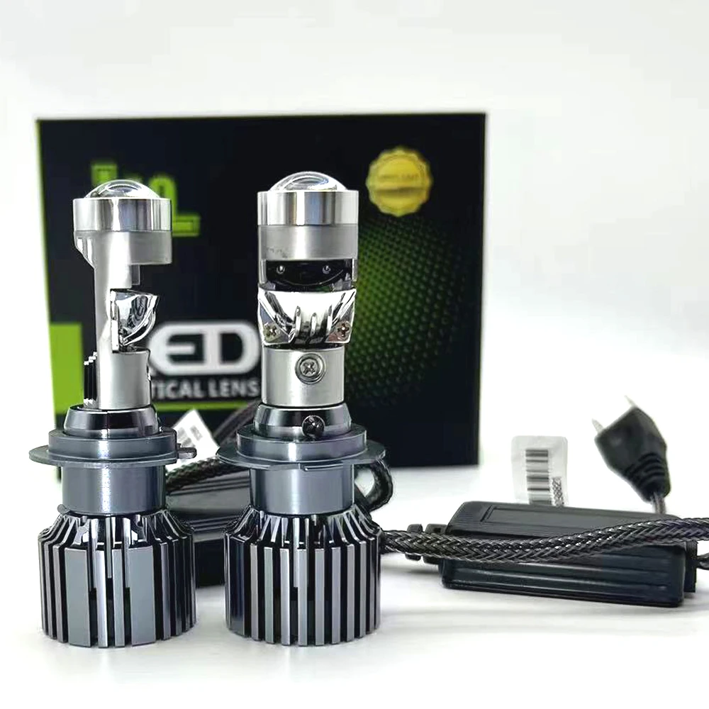 2PCS H7 LED Headlight Mini Car Lens Campas H4 LED Headlamp Bulb 6000K 120W 9005/HB3 9006/HB4 H11 H9 H8 12V 8000LM White Light