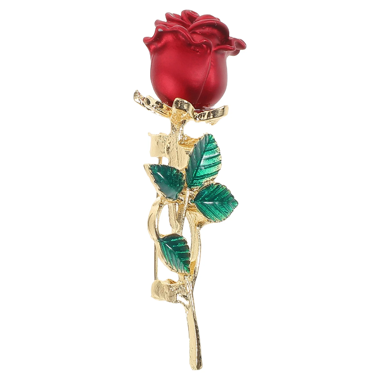 Elegant Red Rose Flower Brooch Pin Women Lapel Suits Party Wedding Decorative Accessory Elegant Rose Flower Brooch Pin