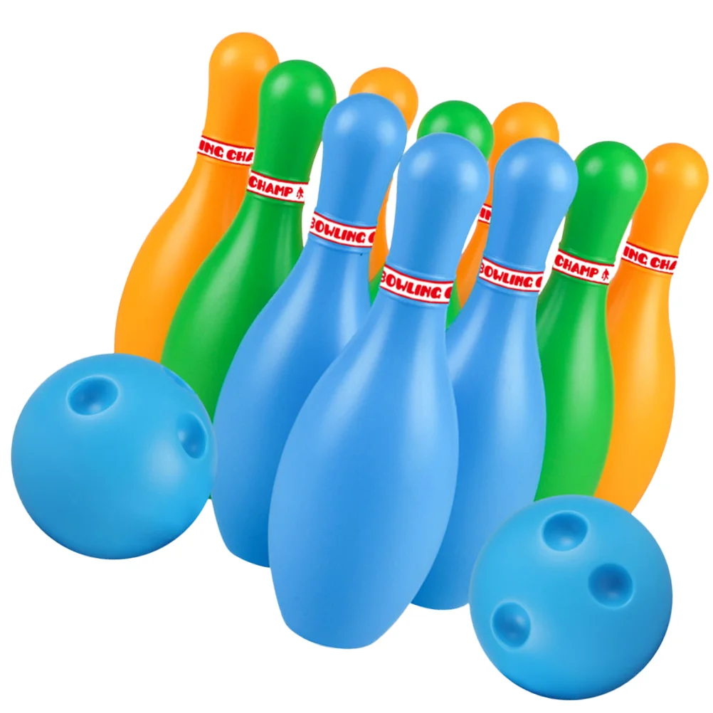 1 conjunto crianças brinquedos de boliche plástico gutterball educacional engraçado bola de boliche brinquedos para crianças (cor aleatória)