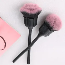 Black Rose Flower Make Up Brush Loose Powder Brushes Blush Foundation Cosmetic Brush for Women Nail Art Dust Brush for Manicure