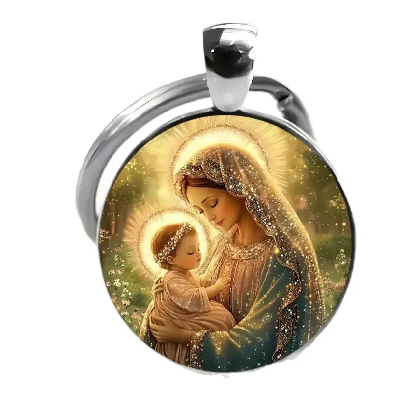 أزياء مادونا نمط البيضاوي الزجاج قلادة المفاتيح المرأة مجوهرات الرجعية الإبداعية هدية #3