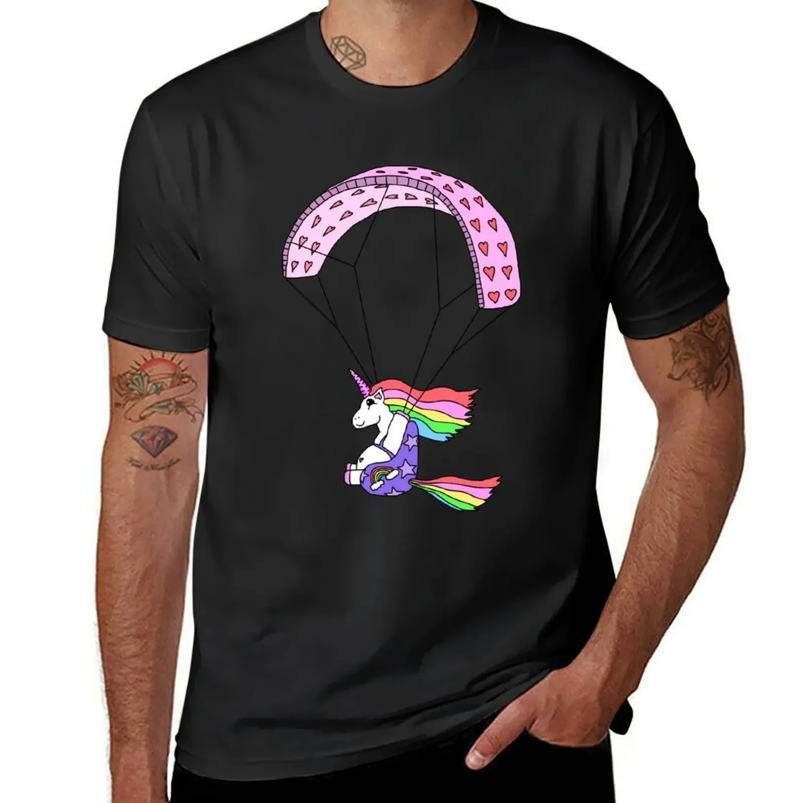 The Wandering Fools - Paracorn, the Paragliding Unicorn T-Shirt plus size clothes anime t shirts black t shirts for men