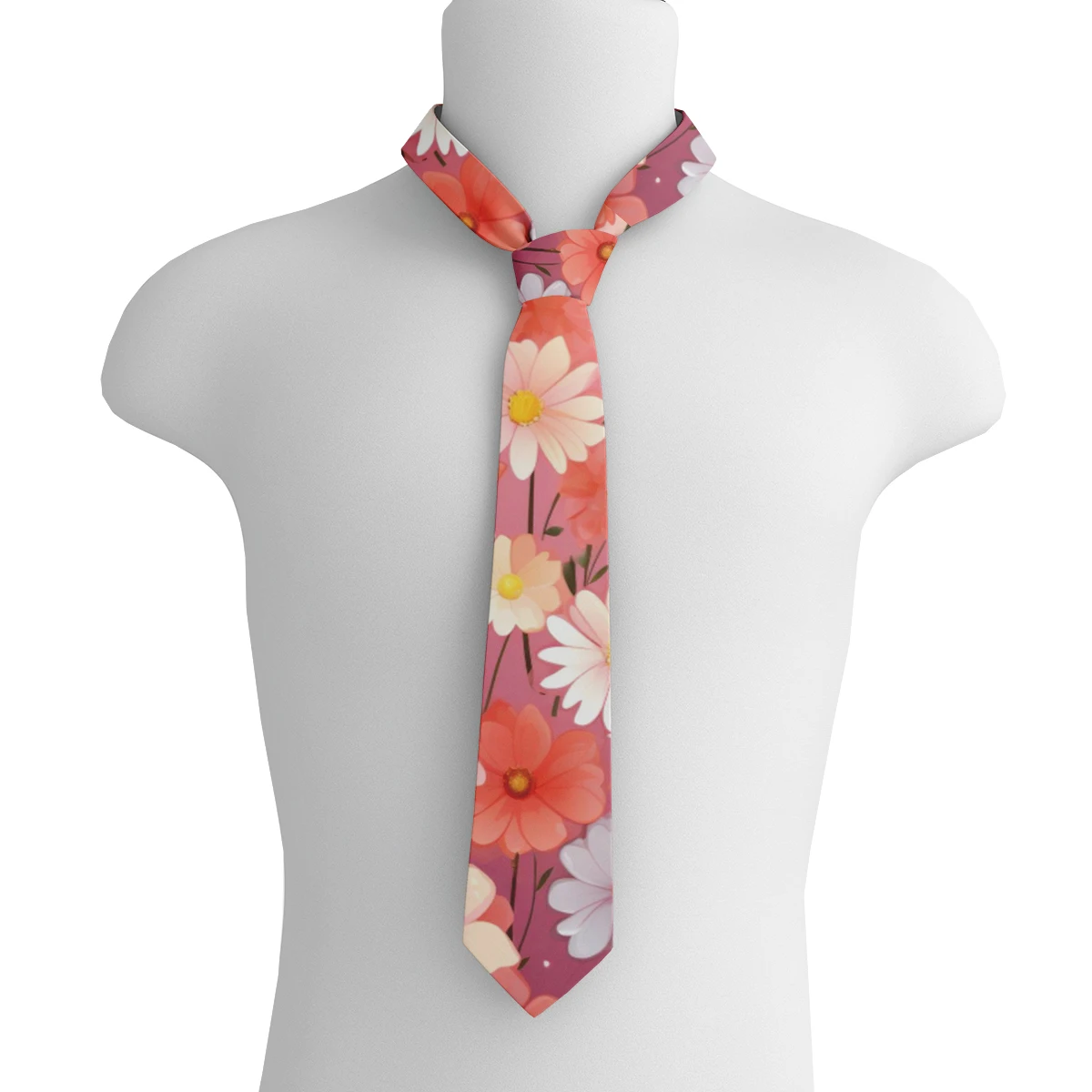 Harajuku moda donna cravatta nuovo design paesaggio fiore stampa 3D cravatta sottile di alta qualità personalizzata incontri party tie