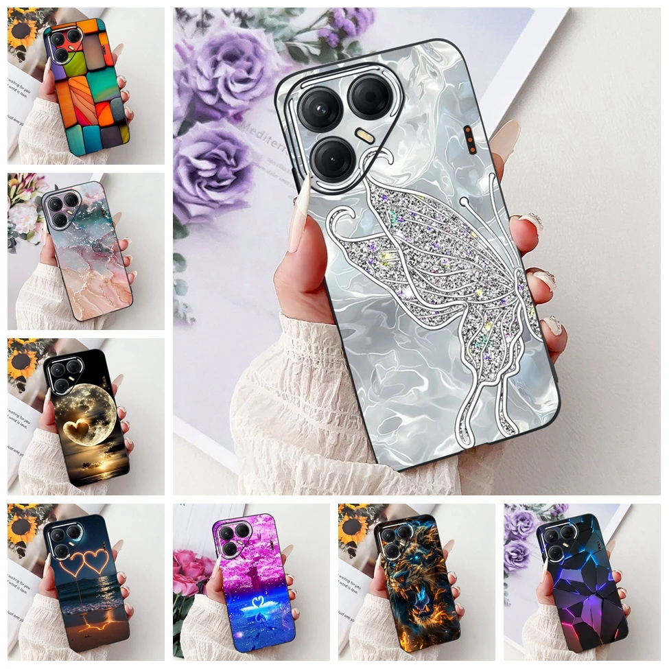 For Tecno Pova 7 5G Cover Case LJ7 Luxury Butterfly Love Fashion Flowers Cool Lion Painted Phone Case For Techno Pova7 5G Bumper
