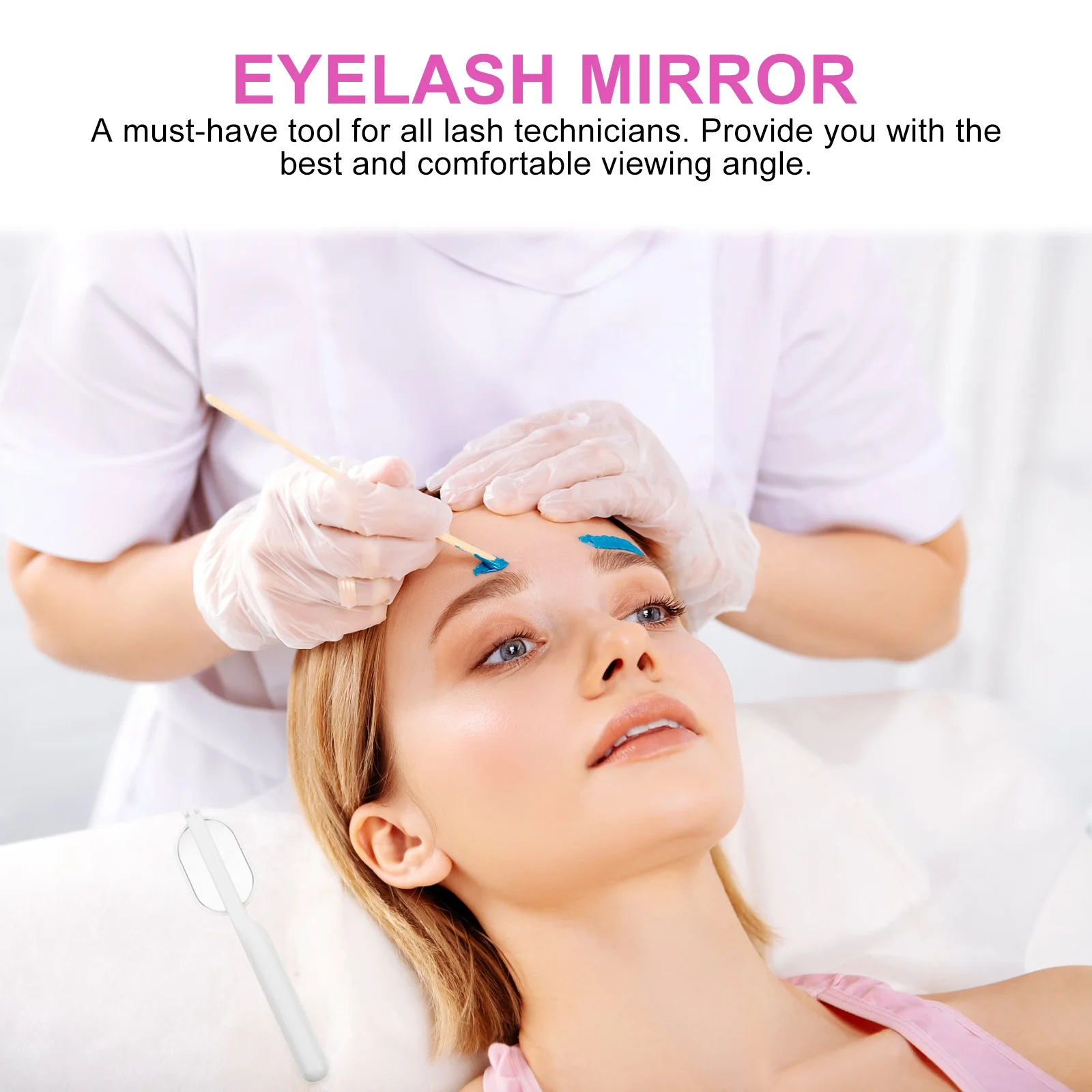 

Folding Eyelash Mirror with Adjustable Angle for Extensions Check Crystal Clear Compact Beauty Salon Tool