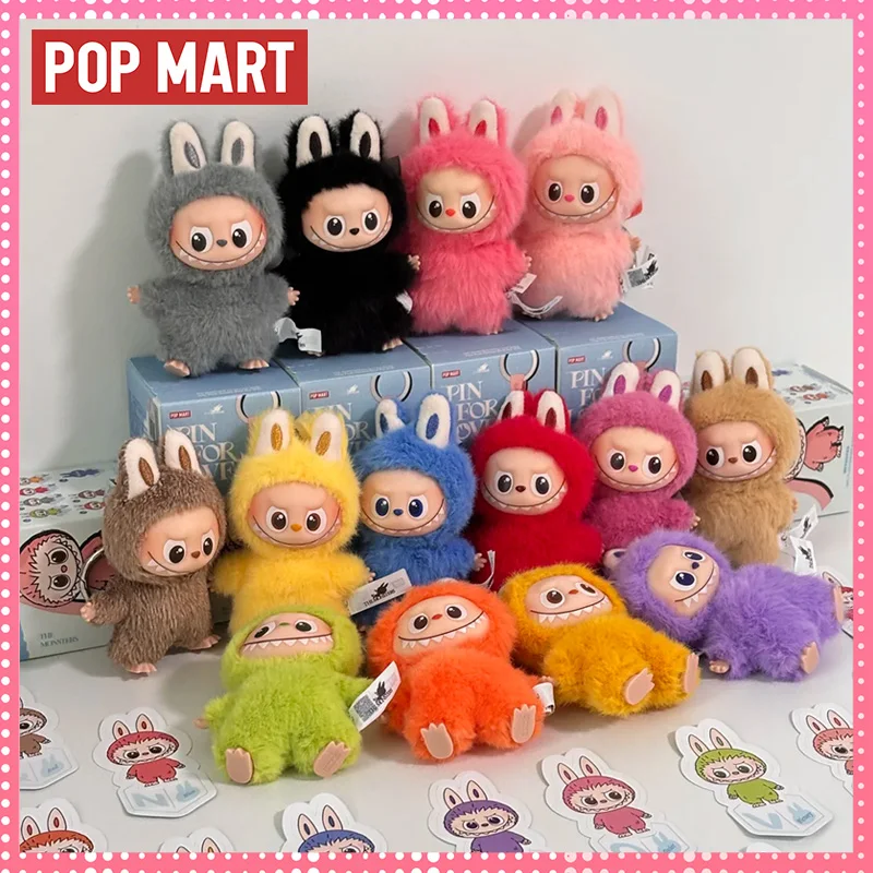Pin für Love Labubu The Monsters Blind Box, vierte Generation, bestickte Mini-Puppe mit Buchstaben, ein süßes Sammlerstück für Fans