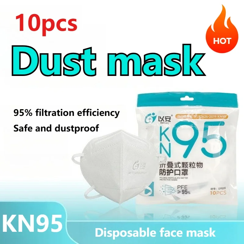 10pcs Masks Health Protective Face Masks 5-Layer Filter Mask Nonwoven Protective Respirator Dust Masks KN95 Safety Accessories
