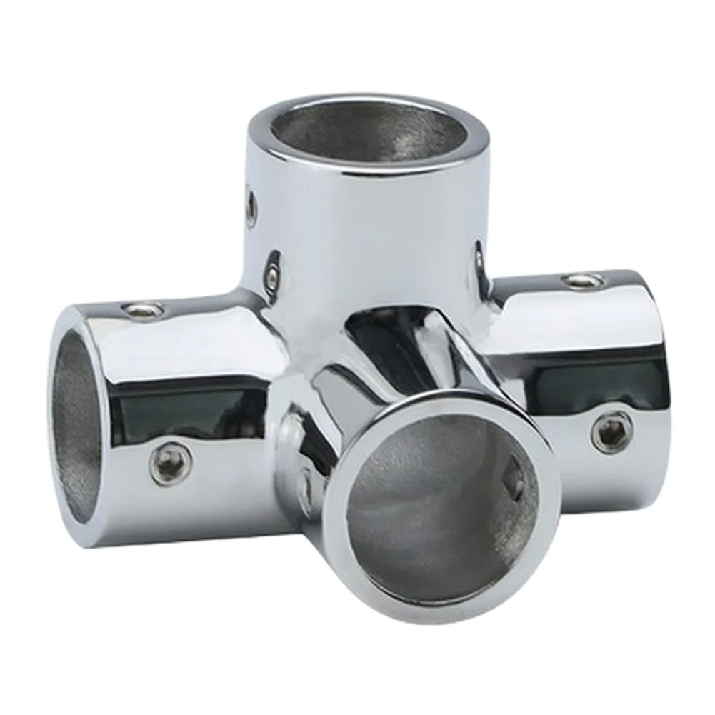 Silver 316 Stainless Steel Pipe Connector 316 Stainless Steel Mirror Polished Finish Precision Crafted For Boat Railing Systems