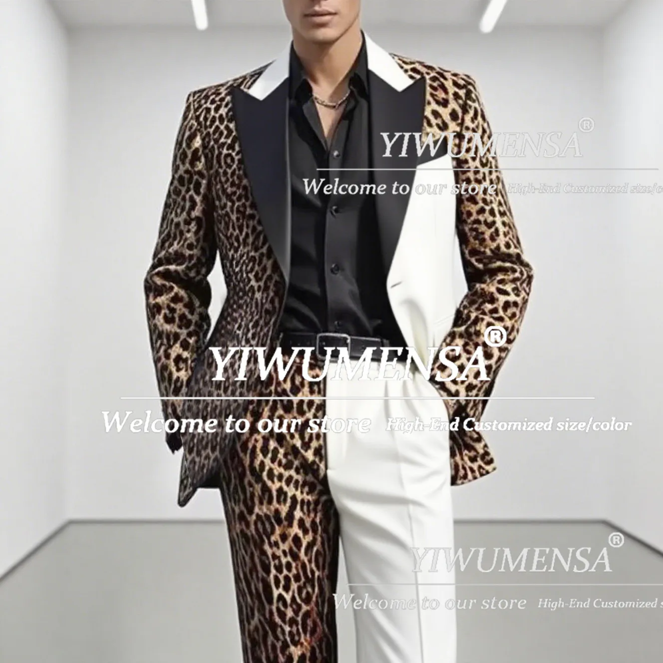 

Мужские модные леопардовые мужские костюмы Slim Fit с пиковыми лацканами, свадебные смокинги для жениха, комплекты из 2 предметов, индивидуальные пиджаки, костюм Homme