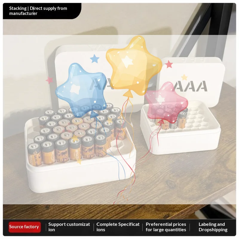 27 Slots 3D Printed Honeycomb Battery Storage Box Fits AA AAA Large Capacity Home Organizer Holiday Gift