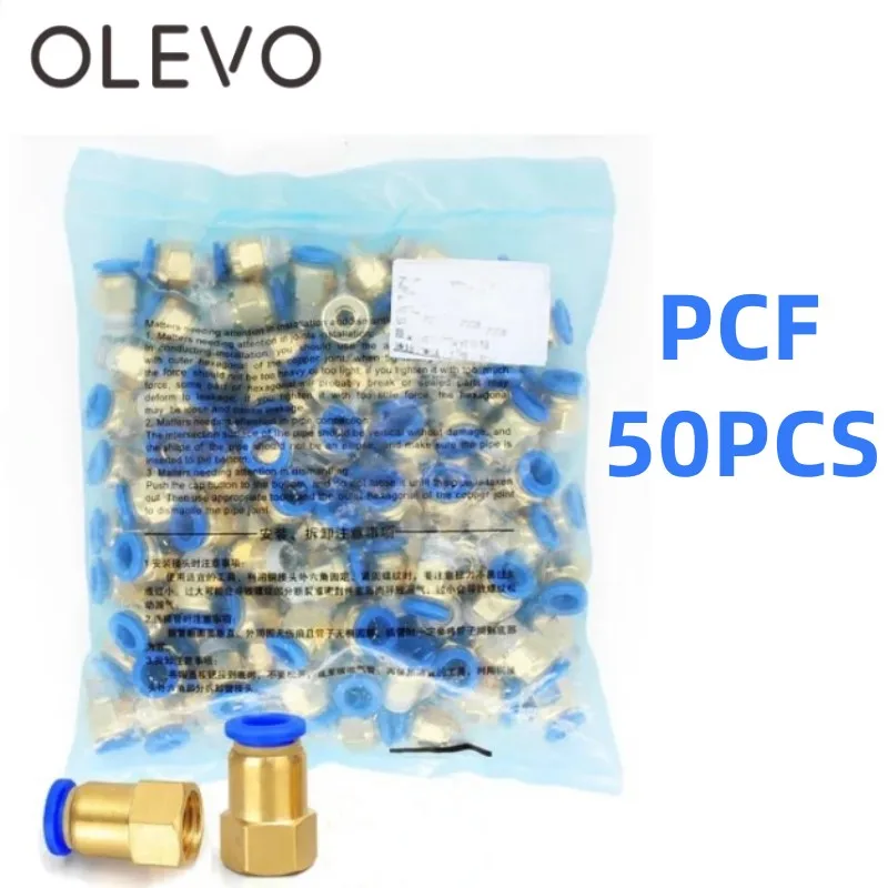 

50 pcs Pneumatic Fittings PCF Air Quick Connector PCF4-M5 PCF6-01 PCF6 1/8" 1/4" 3/8" 1/2" Male Thread Quick Coupling