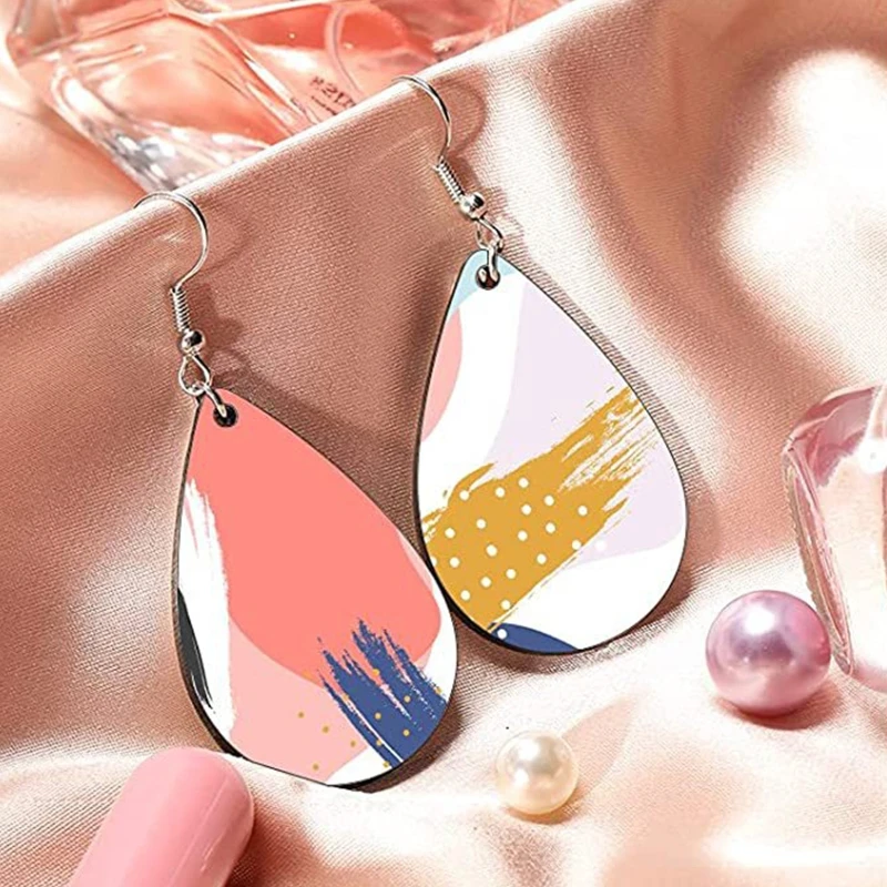 32 Pieces Sublimation Blank Earrings Sublimation Printing Earrings Heat Transfer Wire Hooks Earrings Unfinished Dropship