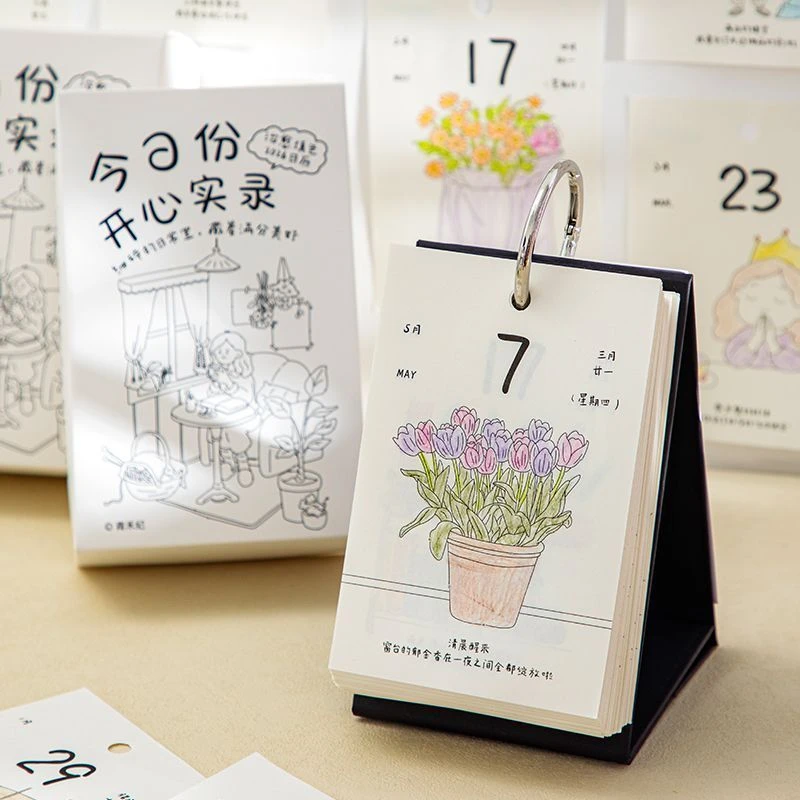 calendario-da-colorare-happy-record-2026-divertimento-semplice-curativo-e-creativo-calendario-da-scrivania-da-365-pagine