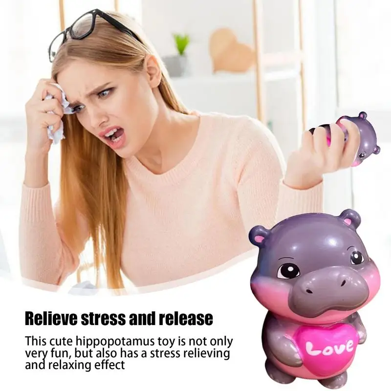 Animal Squeeze Toys Simulation Squeeze Toy Soft Hippo Fidget Toy Slow Rising Stress Relief Animal Toy Venting Toy For Kids &