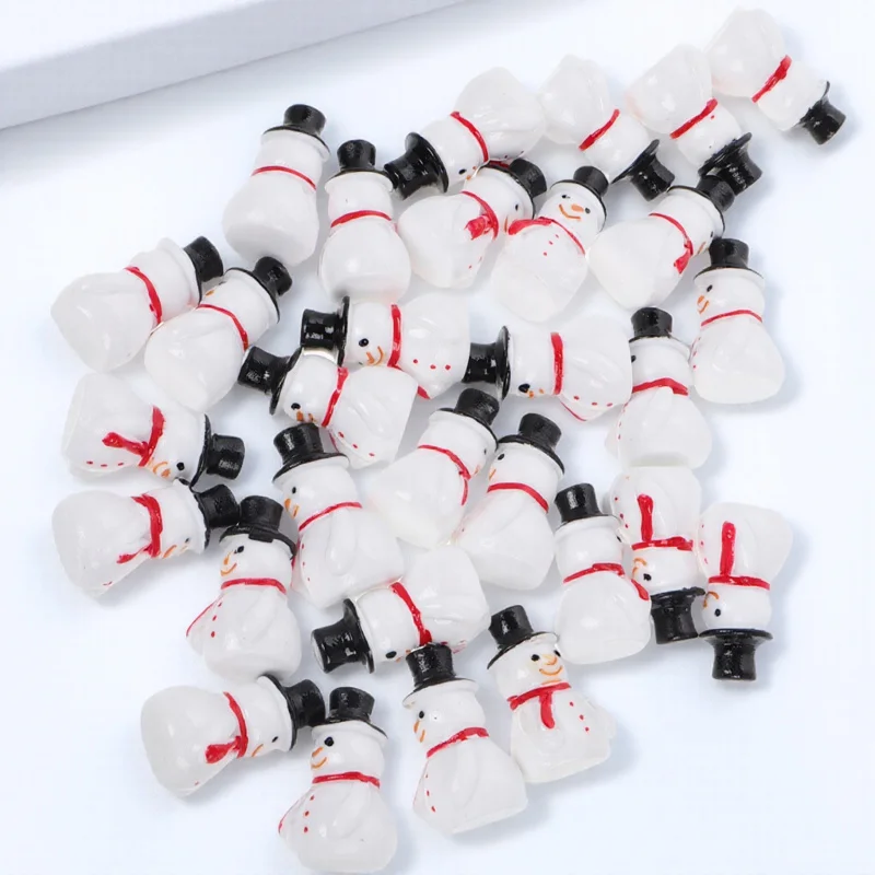 

Miniature Snowman Statues 30pcs Resin Xmas Ornaments Cute Tiny Figures for Christmas Decor DIY Micro Landscape Party Favors