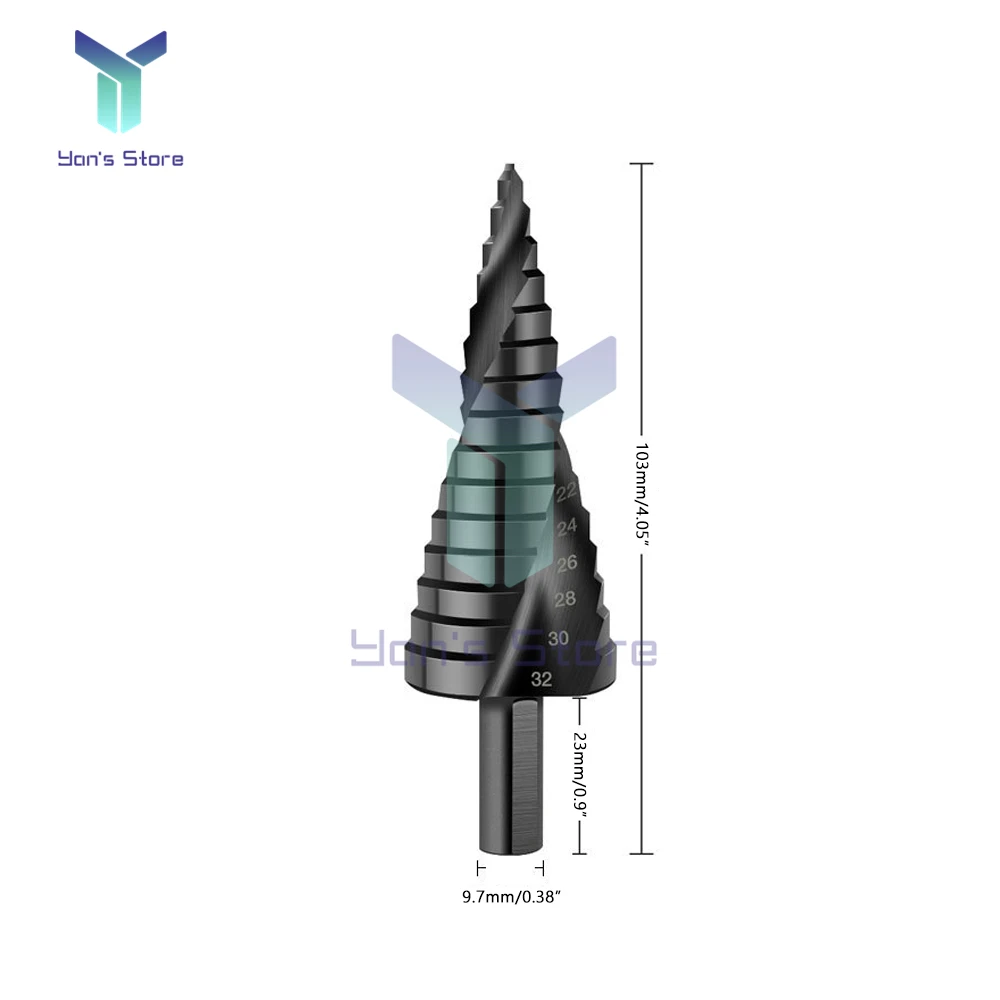 4-20mm 4-32MM HSS Cobalt Step Drill Bit Set Nitrogen High Speed Steel Spiral For Metal Cone Triangle Shank Hole Metal drills