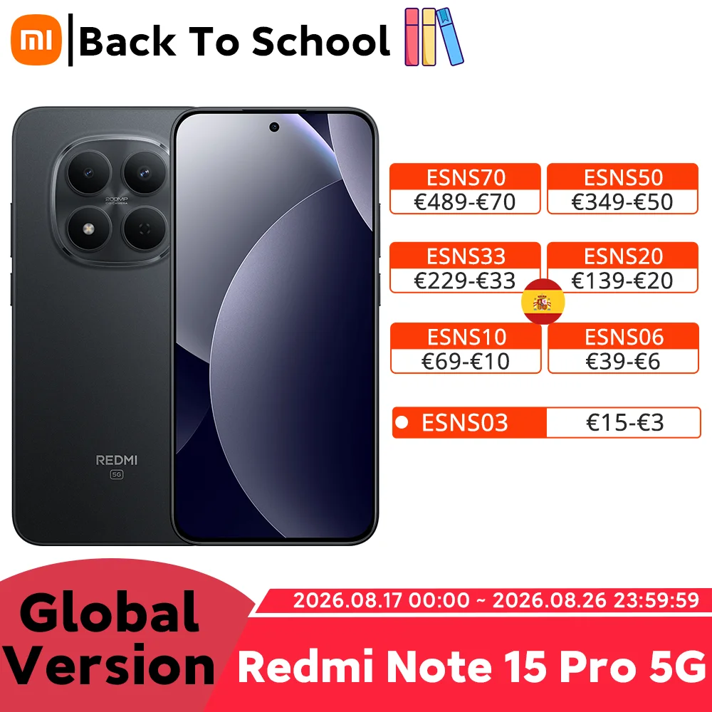 Versión Global Redmi Note 15 Pro 5G Dimensity 7400-Ultra Smartphone, Batería de 6580mAh con Carga Rápida de 45W… — oferta en AliExpress