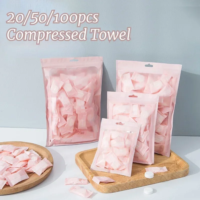 20/50pcs Disposable Compressed Towel Portable Cotton Non-woven Face Towel Tablet Cloth Wipe Cleaning Makeup Facial Care Tools