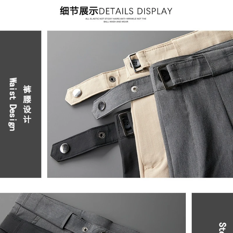 Japanese Style Suit Shorts for Men Casual High End Korean Trousers Spring Summer Trendy Ice Silk 5-Points Pant Youth School Wear