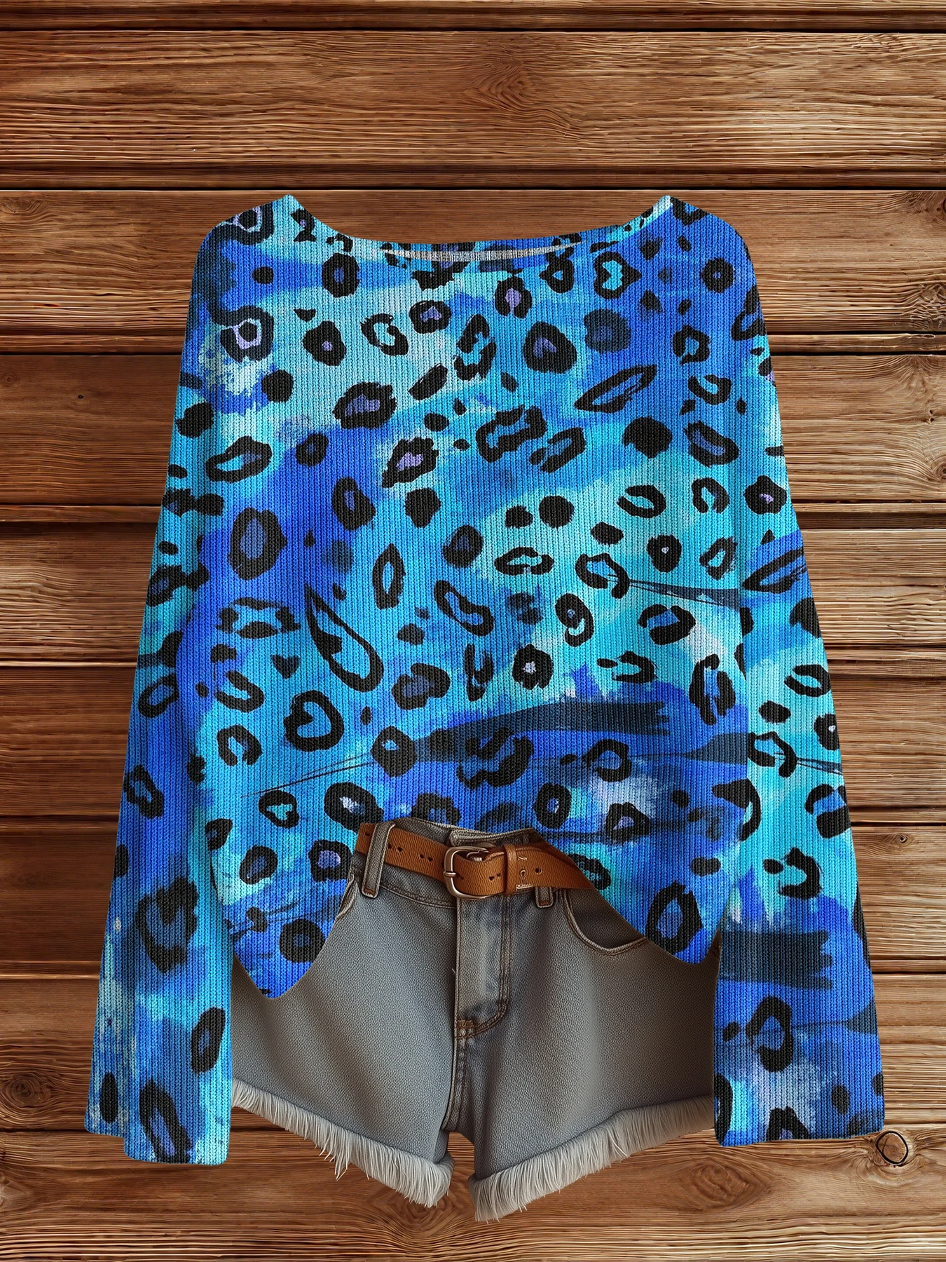 Otoño Invierno suéter de leopardo mujeres Vintage pulóver suéteres Top de punto Merch moda Casual HipHop Chic Jumpers