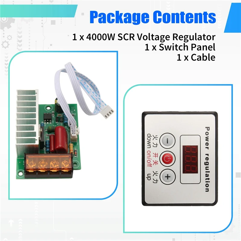 ABFY-2X 4000W AC SCR regulador de voltaje atenuador controlador de temperatura de velocidad del Motor eléctrico para motores de calentador de agua con interruptor