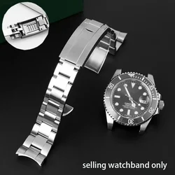 Watch Band For Rolex SUBMARINER DAYTONA Fine-Tuning Pull Button Clasp Watch Strap Accessories 904 Stainless Steel Bracelet 20mm