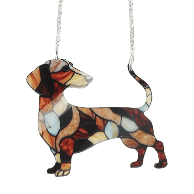 Dachshund Stained Glass Window Hanging Suncatcher