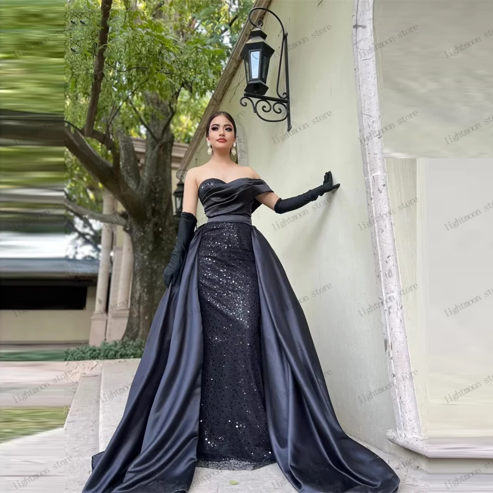 Abiti da sera affascinanti Abito da ballo squisito Applicazioni di perline Abiti senza spalline Abiti glamour Abiti da gala personalizzati