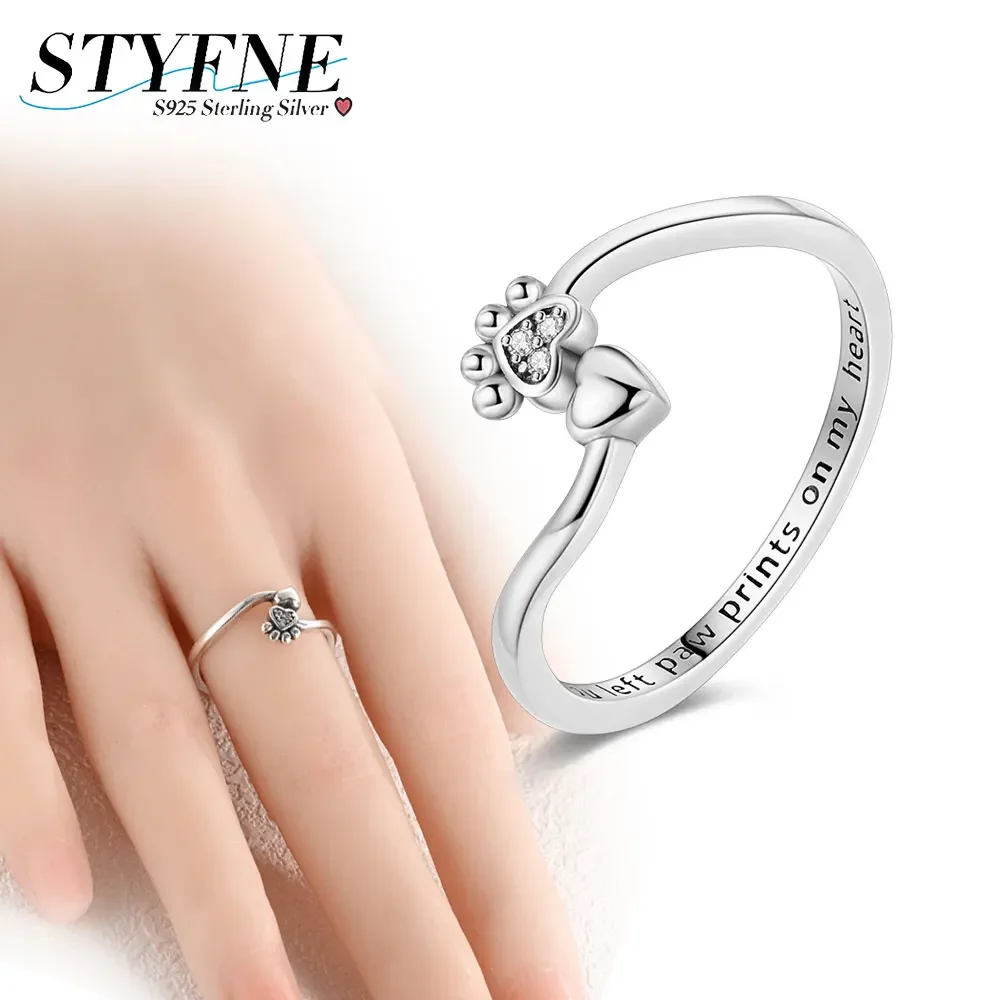 

925 Sterling Silver Love in Heart Original Open Ring for Women High-end Simple Boutique Jewelry Wedding Gift