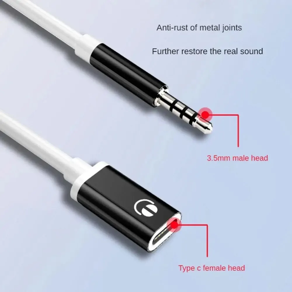 

3.5mm Male To Type-c Female Headphone Aux Cable Converter Universal Audio Headphones Adapter Headphone Accessories