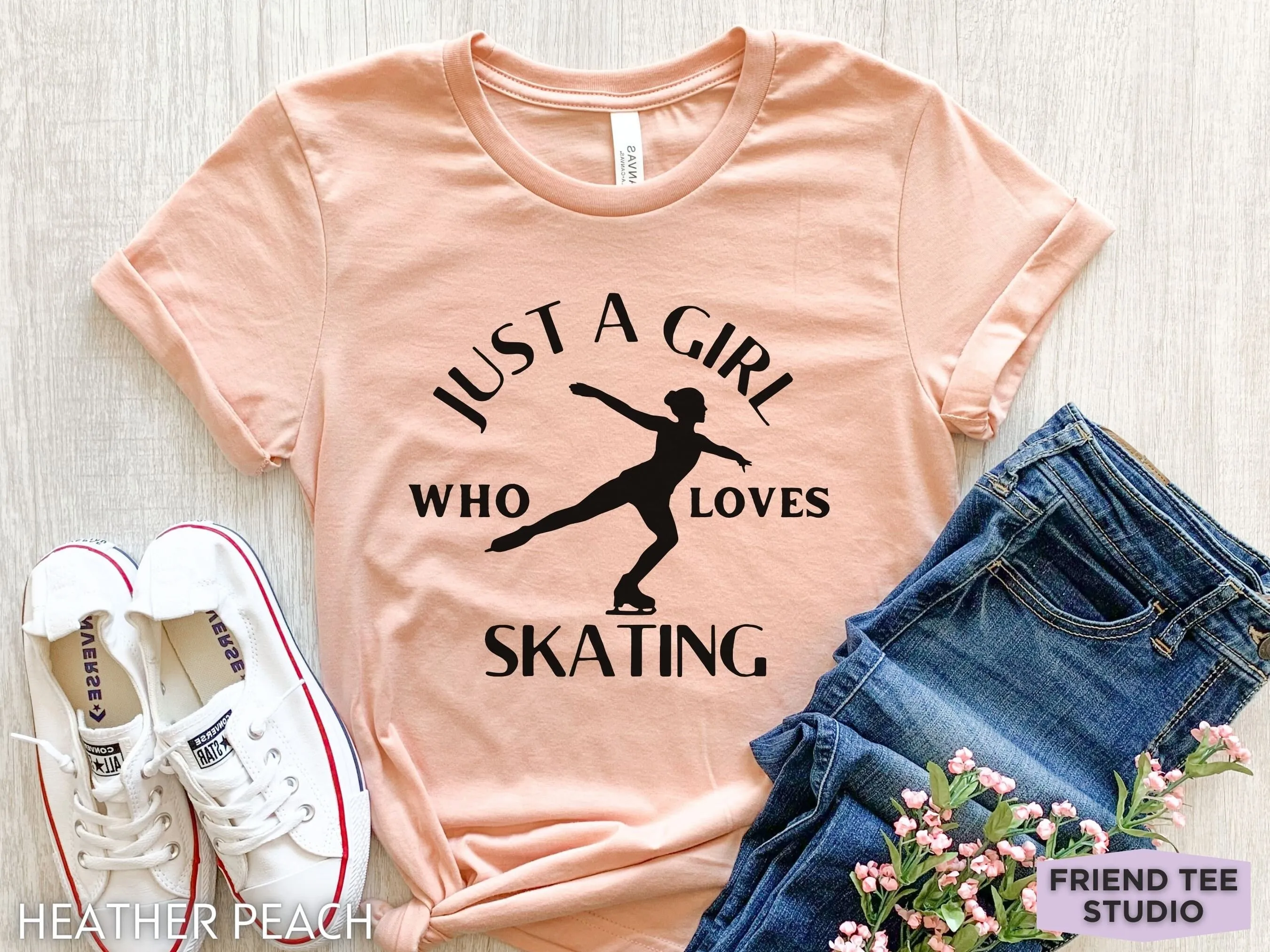 Camiseta de patinaje sobre hielo, patinador de figura femenino divertido para niñas y mujeres