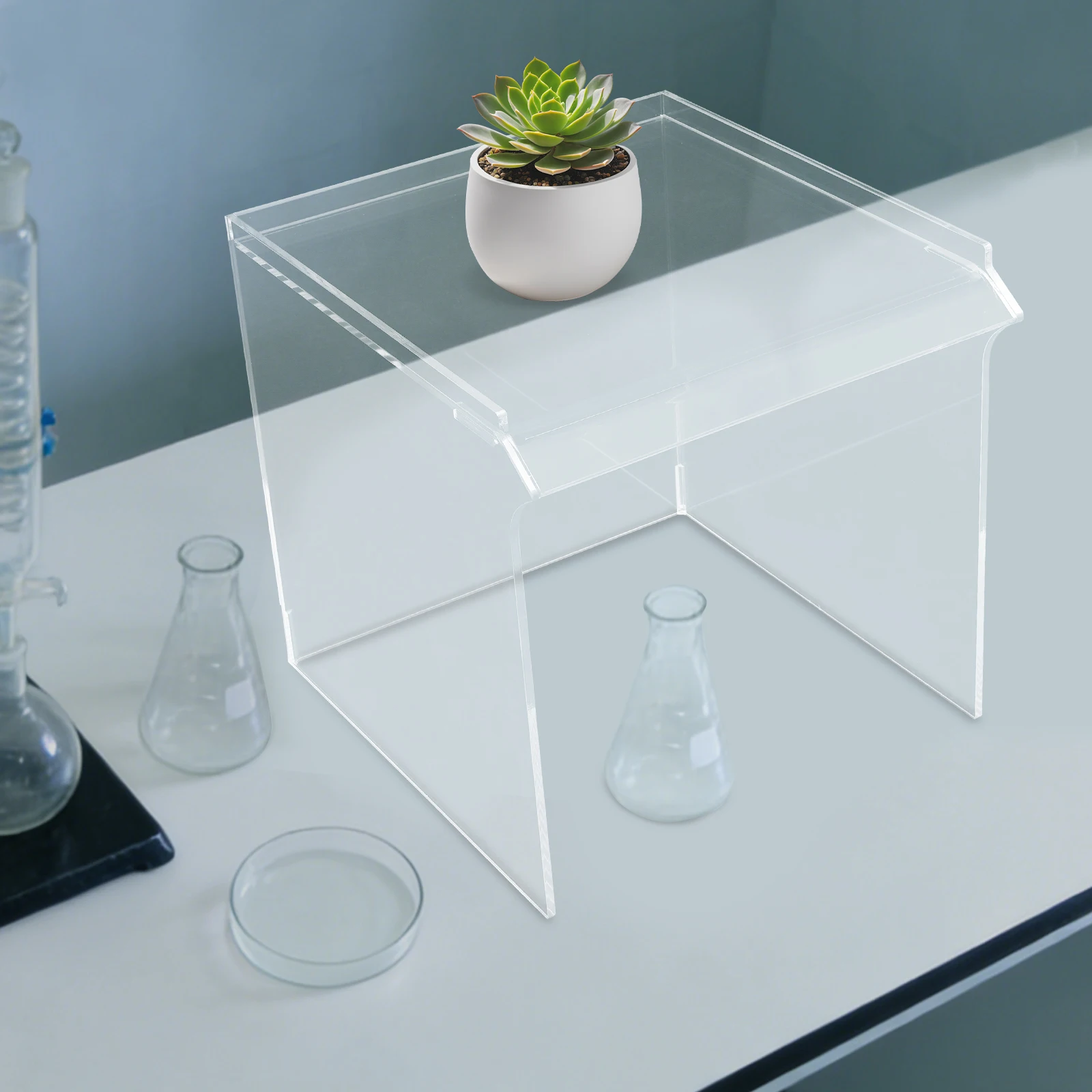 

13x13x13in Acrylic Shield Dust Cover Clear Laboratory Dust Cage 6mm Portable For Effectively Blocks Dust, Airflow