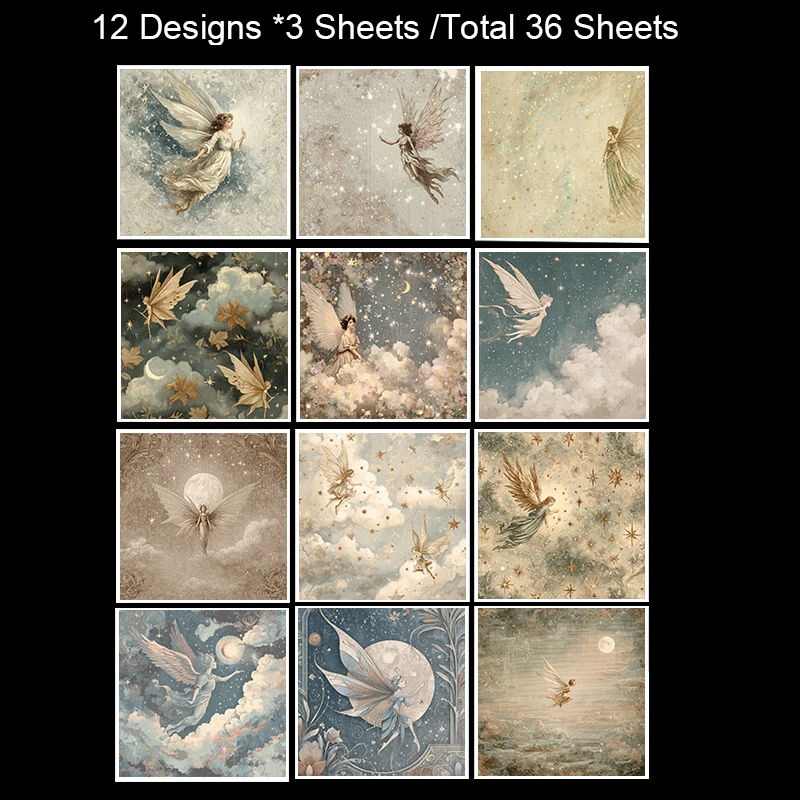 Scrapbook-Papierpaket (36 Blatt, 6"x6"): Vintage-Schreibmaschinenschlüssel und Tintenblockdrucke für Scrapbooking, Origami und literarische Bastelarbeiten