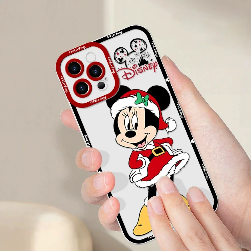 Disney Mickey Minnie Mouse Couple Phone Case for Samsung Galaxy A70 A55 A54 A53 A51 A22 A13 5G Soft Cover Clear Christmas Fundas