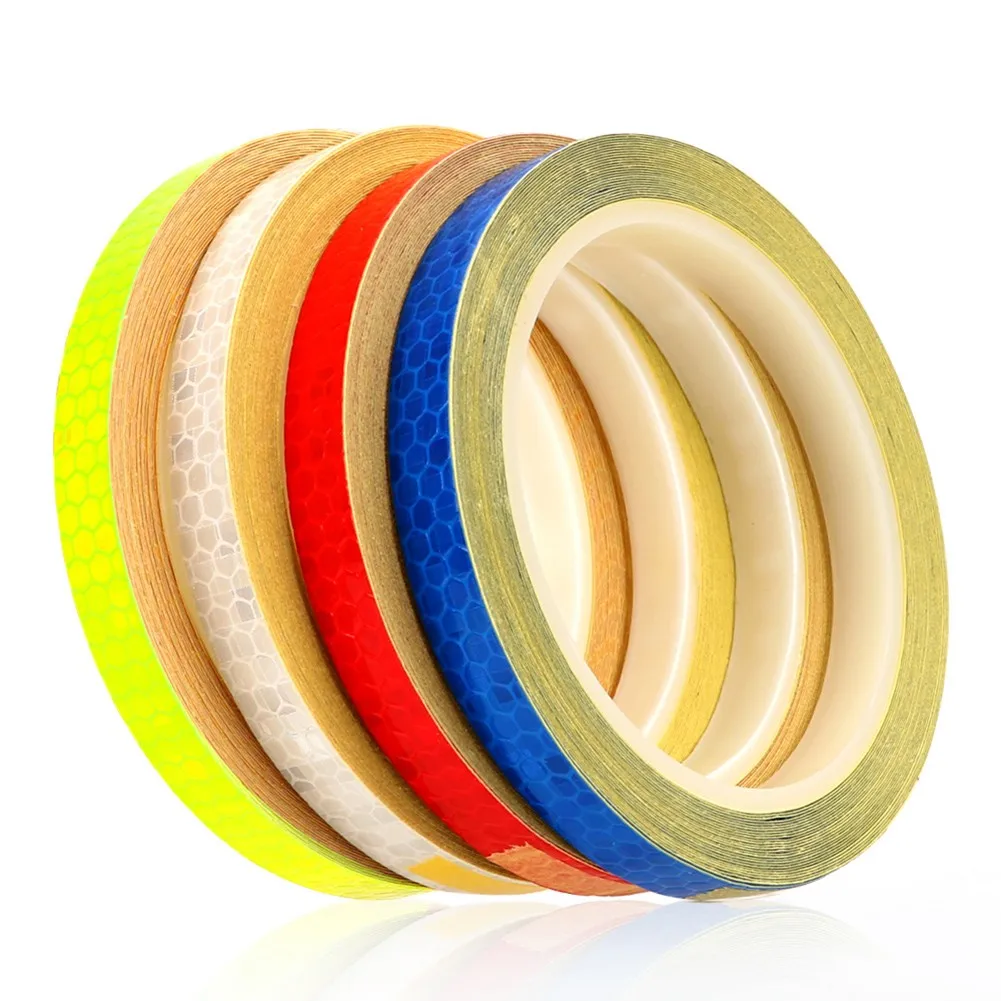 8m Reflective Tape Bike Automobiles Sticker Strip Tape PVC Bicycle Wheels Reflect Sticker For Cycling Warning Safety Car Parts