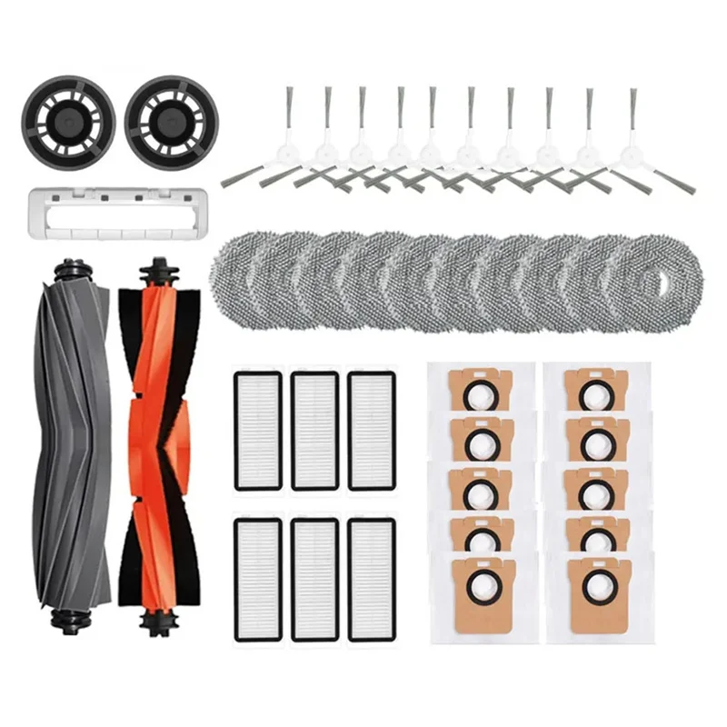 

For Dreame L20 Ultra Robot Vacuum Accessories Rubber Mop Cloths HEPA Filters Dust Bag Spare Parts-AT36