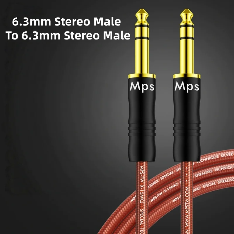 Fever Grade HiFi Speaker 6.5mm Audio Cables 6.35 Stereo Dual Channel TRS 6.5 6.3mm Mono Cable 6N Oxygen Free Copper Wire