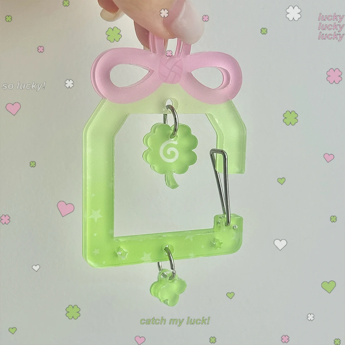 WAKAWAKA Kawaii Akrilik Pesona Carabiner Scrapbook Ita Tas Dekorasi Aksesoris Gantungan Kunci Gaya Korea
