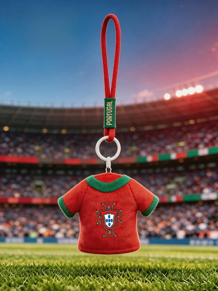 Pingente Boneco Estilo Camisa de Time - Produto Oficial da Seleção Nacional de Portugal para Fãs de Futebol