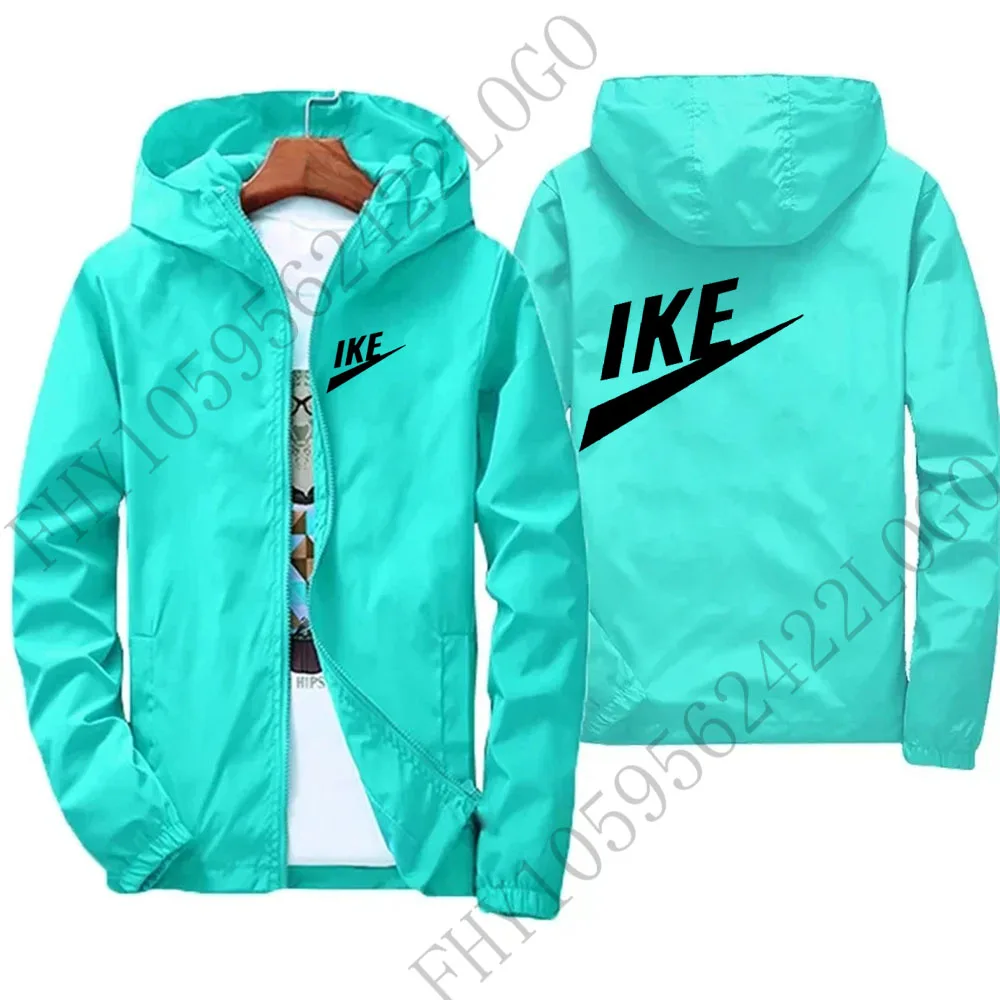 Spring and Autumn new brand men's windproof zipper jacket casual high quality printed hooded outdoor waterproof sweatshirt