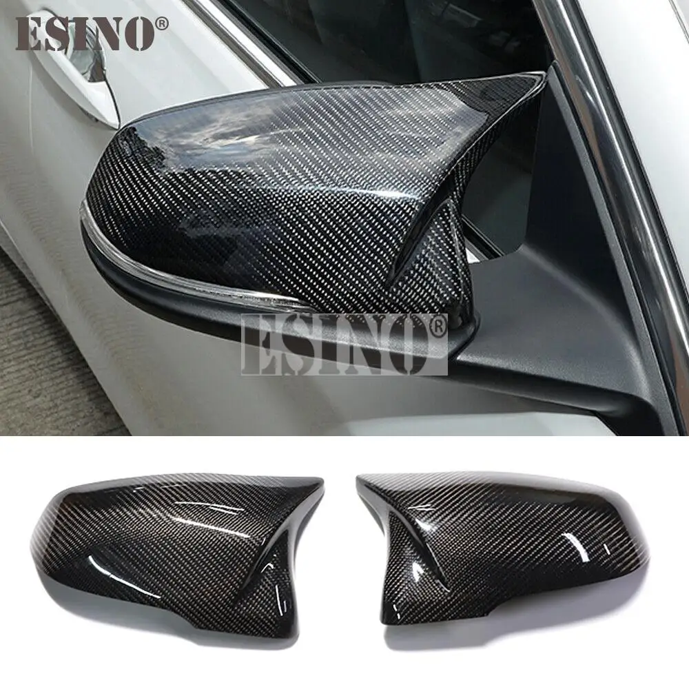 

2 x Car Styling Real Carbon Fiber Oxhorn Rearview Side Mirror Covers Case Trims For BMW F48 F39 F40 F44 G29 Z4 For Toyota Supra