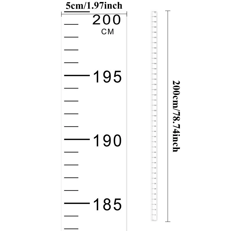 Kids Height Chart Wall Sticker Reusable Non Damaging Growth Ruler Decal for Home Baby Photography Accessories Baby Milestone